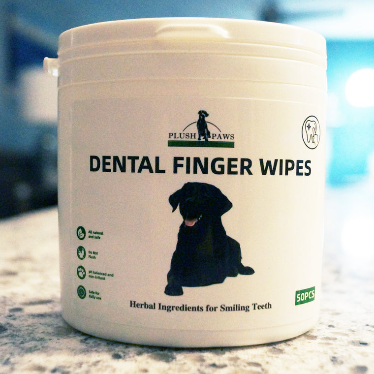 Plush Paws Products Dog Dental Cleaning Finger Wipes